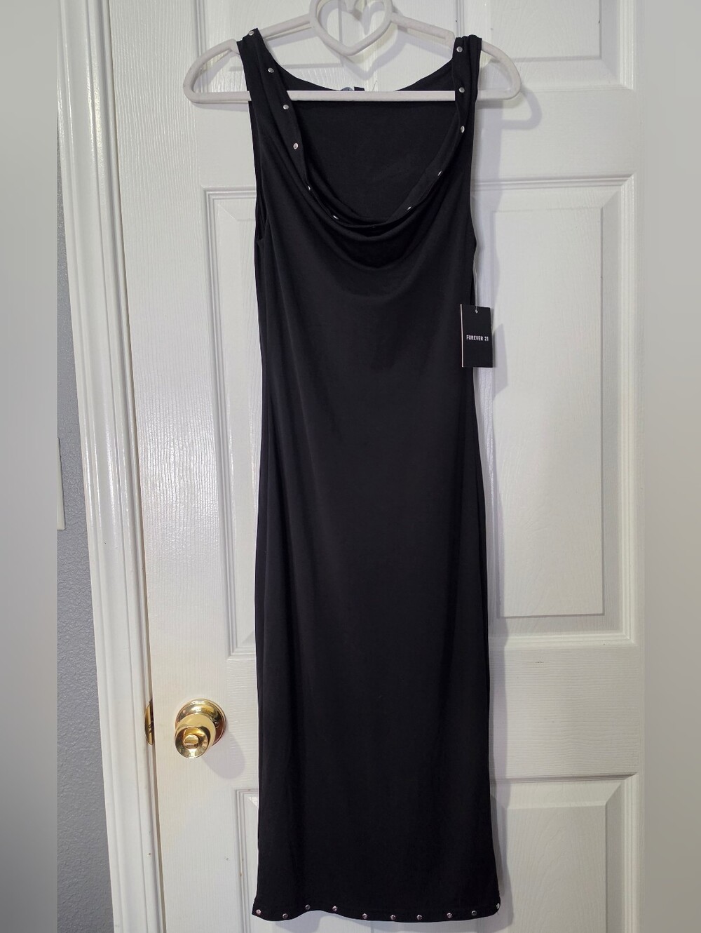 Forever 21 Black Cowl Neck Sleeveless Dress
